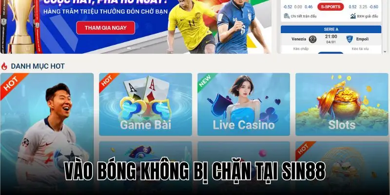 Trải nghiệm sân chơi bóng đá đỉnh cao khi đến Sin88 